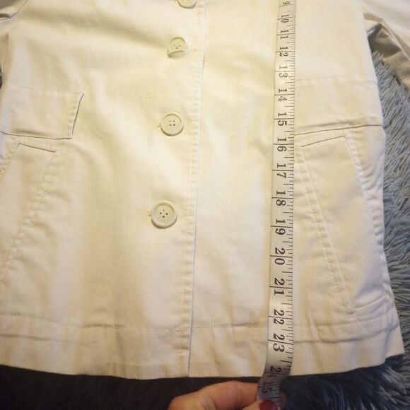 Loft ribbed high collar blazer/top half sleeve with buckle accent - Picture 11 of 11